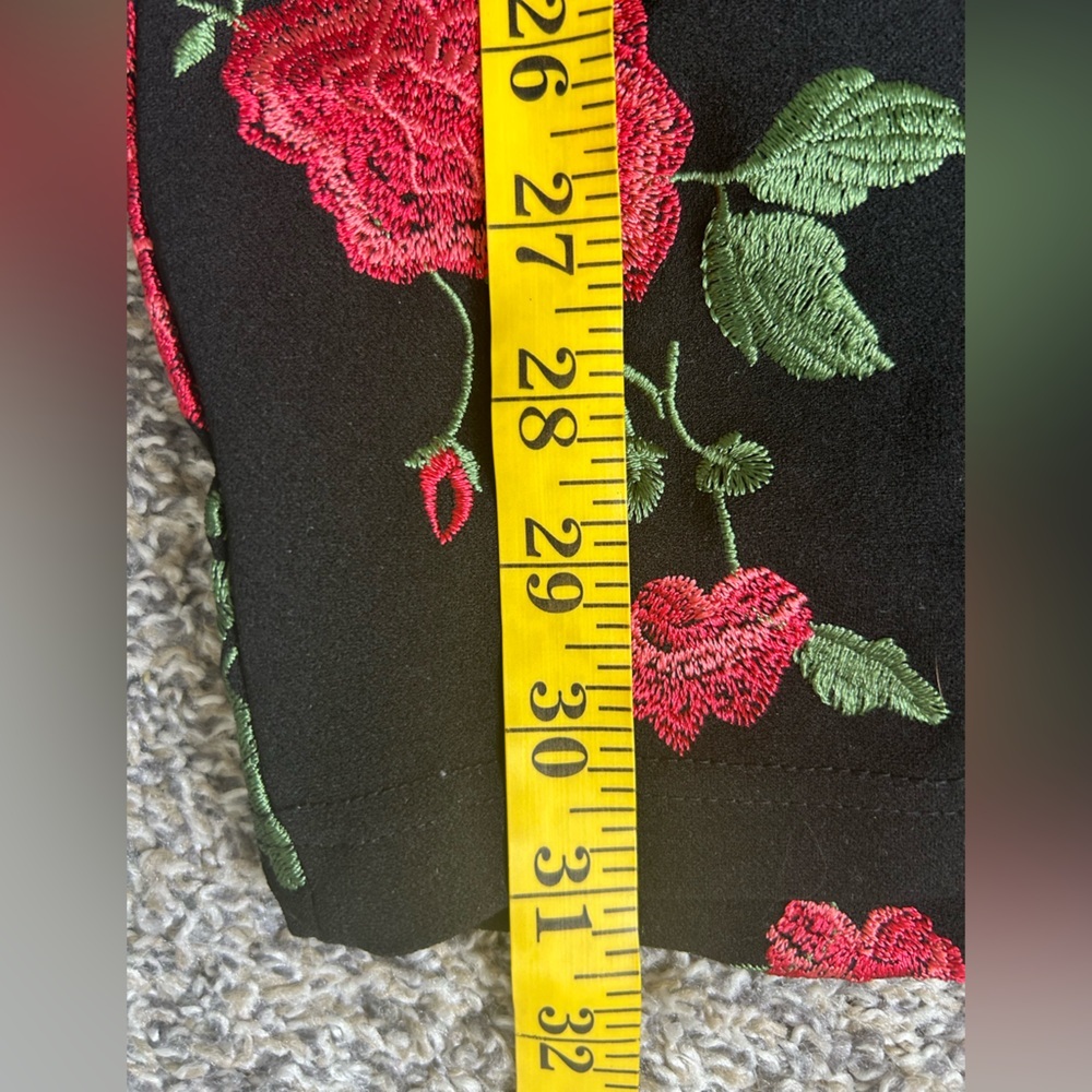 Emerald Sundae black mini dress with embroidered roses size small - Picture 10 of 10